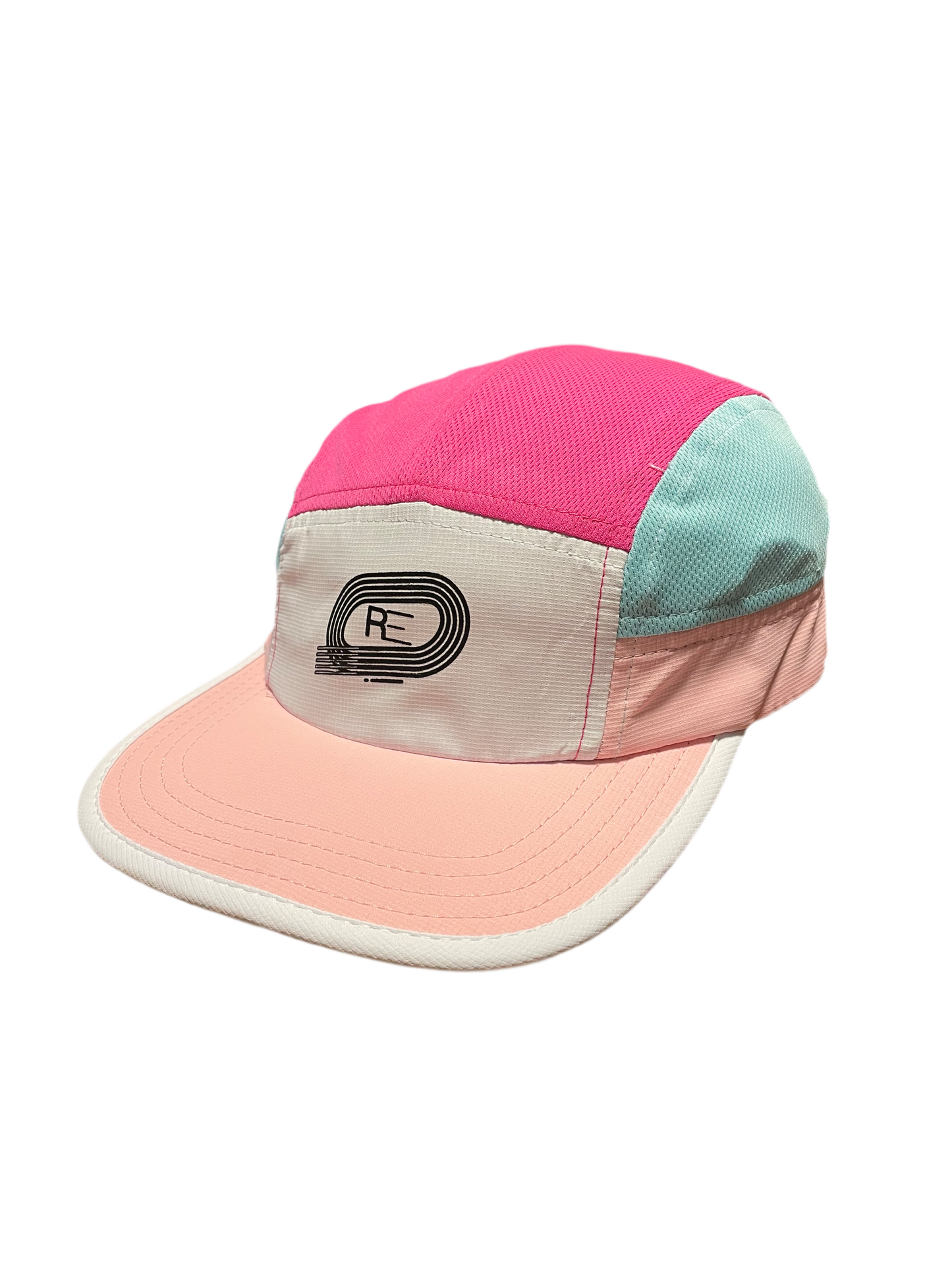 5 panel cross run hat neon